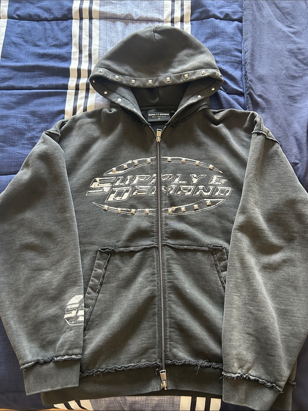 Supply & Demand Zip Hoodie with Studded Hood